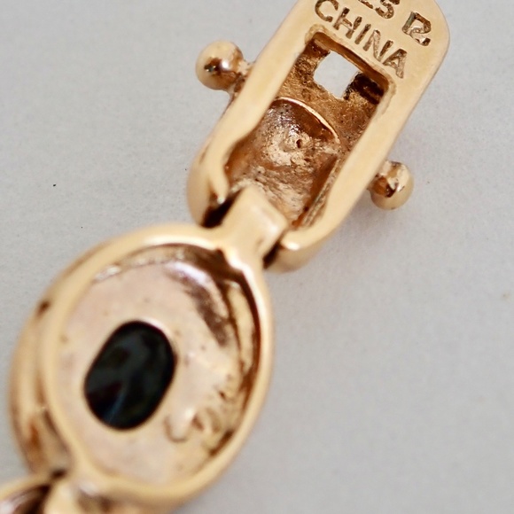 Sapphires Sterling Silver .925 Gold Tone Tennis Bracelet XO Link Chain 7.5" Gems - Picture 8 of 12